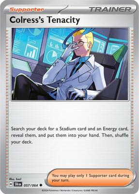 Preview image for the Colress's Tenacity - 057/064 single card for the collectable card game Pokemon.