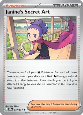 Preview image for the Janine's Secret Art - 059/064 single card for the collectable card game Pokemon.