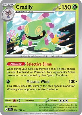Preview image for the Cradily single card for the collectable card game Pokemon.