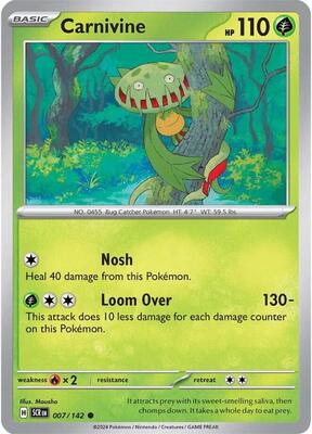 Preview image for the Carnivine single card for the collectable card game Pokemon.