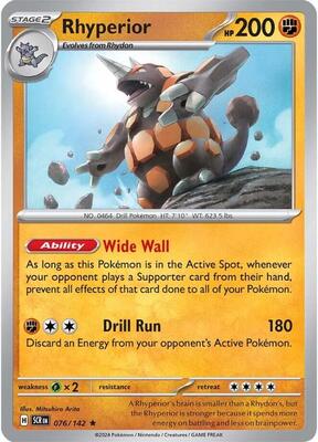 Preview image for the Rhyperior single card for the collectable card game Pokemon.