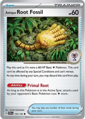 Preview image for the Antique Root Fossil single card for the collectable card game Pokemon.