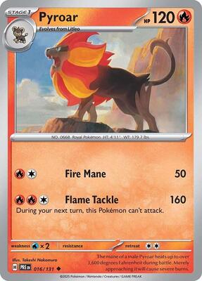 Preview image for the Pyroar single card for the collectable card game Pokemon.