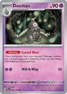 Preview image for the Dusclops single card for the collectable card game Pokemon.