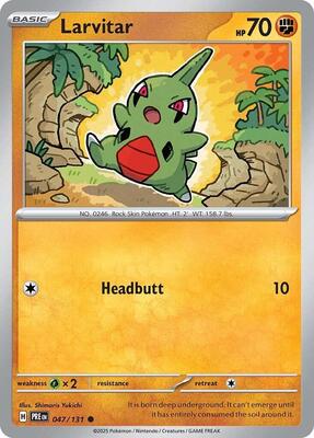 Preview image for the Larvitar single card for the collectable card game Pokemon.