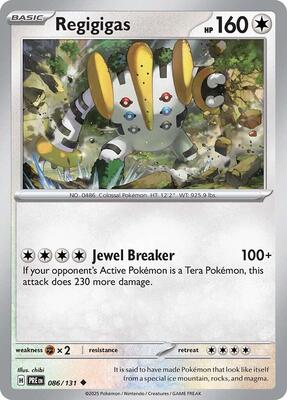 Preview image for the Regigigas single card for the collectable card game Pokemon.
