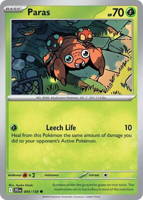 Preview image for the Paras single card  for the collectable card game Pokemon.