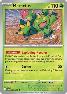 Preview image for the Maractus - 008/159 single card  for the collectable card game Pokemon.