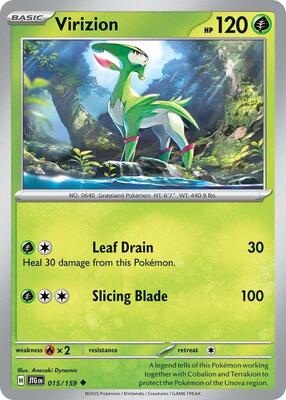 Preview image for the Virizion single card  for the collectable card game Pokemon.