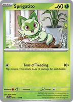 Preview image for the Sprigatito single card  for the collectable card game Pokemon.