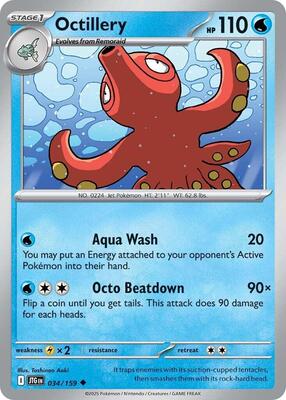 Preview image for the Octillery single card  for the collectable card game Pokemon.