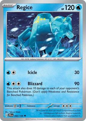 Preview image for the Regice single card  for the collectable card game Pokemon.