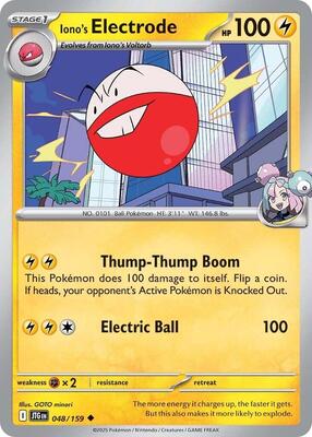 Preview image for the Iono's Electrode single card  for the collectable card game Pokemon.