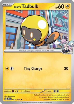 Preview image for the Iono's Tadbulb single card  for the collectable card game Pokemon.