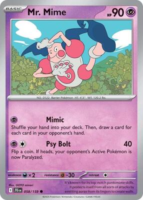 Preview image for the Mr. Mime single card  for the collectable card game Pokemon.