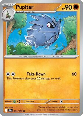 Preview image for the Pupitar single card  for the collectable card game Pokemon.