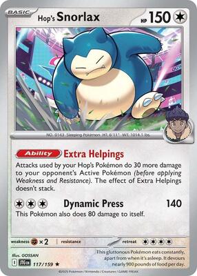Preview image for the Hop's Snorlax single card  for the collectable card game Pokemon.