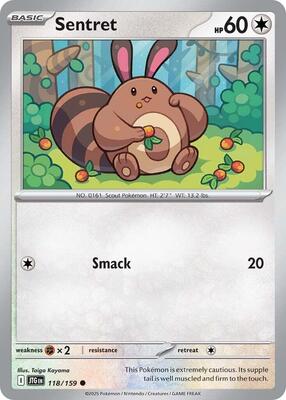 Preview image for the Sentret single card  for the collectable card game Pokemon.