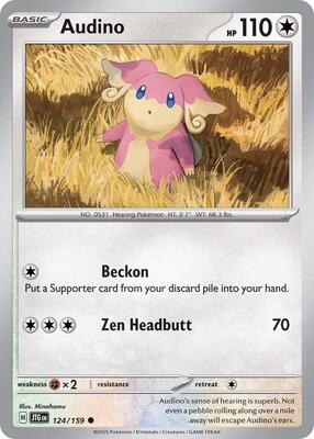 Preview image for the Audino single card  for the collectable card game Pokemon.