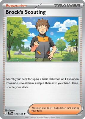 Preview image for the Brock's Scouting - 146/159 single card  for the collectable card game Pokemon.