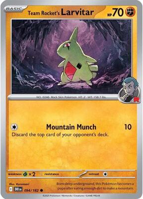 Preview image for the Team Rocket's Larvitar single card  for the collectable card game Pokemon.