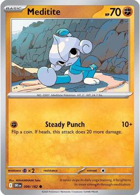 Preview image for the Meditite single card  for the collectable card game Pokemon.