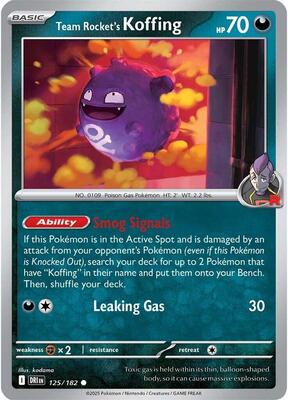 Preview image for the Team Rocket's Koffing single card  for the collectable card game Pokemon.
