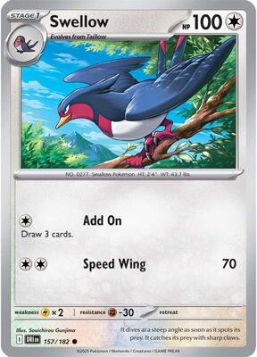 Preview image for the Swellow single card  for the collectable card game Pokemon.