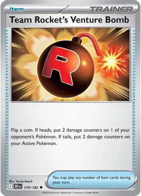 Preview image for the Team Rocket's Venture Bomb single card  for the collectable card game Pokemon.