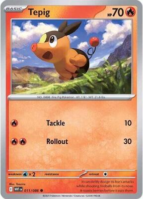 Preview image for the Tepig single card  for the collectable card game Pokemon.