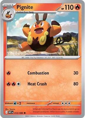 Preview image for the Pignite single card  for the collectable card game Pokemon.