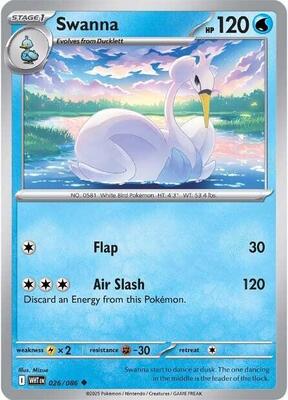 Preview image for the Swanna single card  for the collectable card game Pokemon.