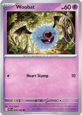 Preview image for the Woobat single card  for the collectable card game Pokemon.