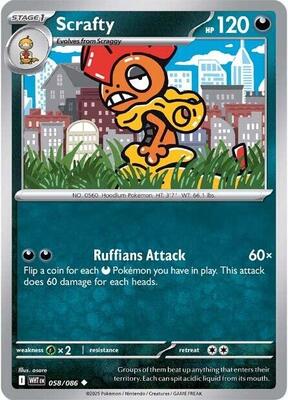Preview image for the Scrafty single card  for the collectable card game Pokemon.