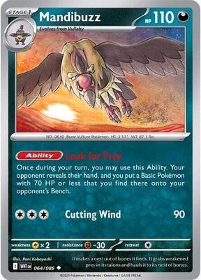 Preview image for the Mandibuzz single card  for the collectable card game Pokemon.