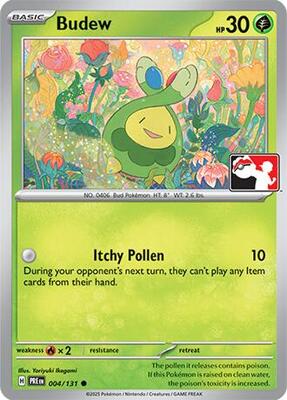 Preview image for the Budew - 004/131 single card  for the collectable card game Pokemon.