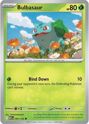Preview image for the Bulbasaur - 001/132 single card  for the collectable card game Pokemon.