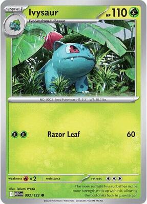 Preview image for the Ivysaur - 002/132 single card  for the collectable card game Pokemon.