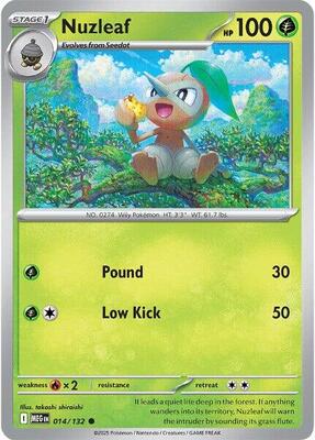 Preview image for the Nuzleaf single card  for the collectable card game Pokemon.