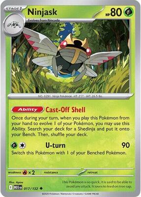 Preview image for the Ninjask - 017/132 single card  for the collectable card game Pokemon.