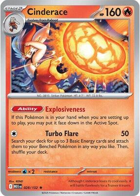 Preview image for the Cinderace single card  for the collectable card game Pokemon.