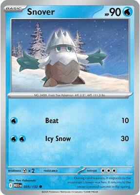 Preview image for the Snover - 035/132 single card  for the collectable card game Pokemon.