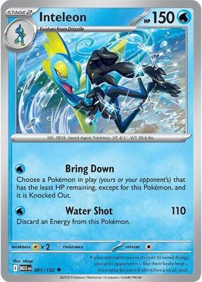 Preview image for the Inteleon - 041/132 single card  for the collectable card game Pokemon.