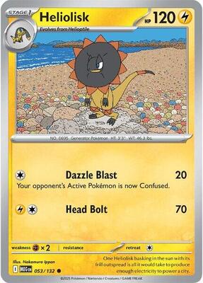 Preview image for the Heliolisk single card  for the collectable card game Pokemon.