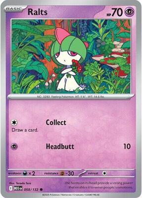 Preview image for the Ralts single card  for the collectable card game Pokemon.