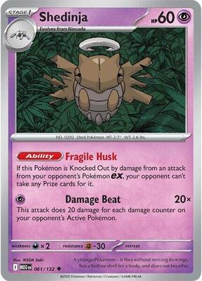 Preview image for the Shedinja - 061/132 single card  for the collectable card game Pokemon.