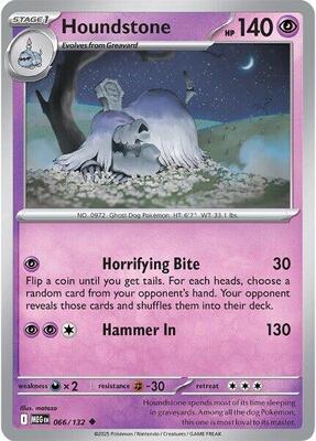 Preview image for the Houndstone - 066/132 single card  for the collectable card game Pokemon.
