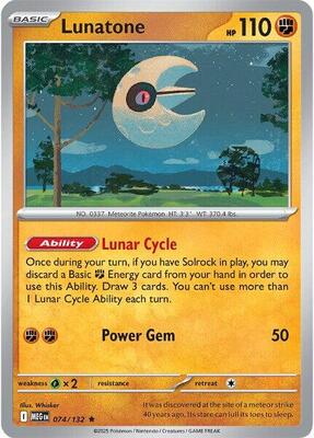 Preview image for the Lunatone single card  for the collectable card game Pokemon.
