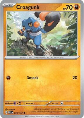 Preview image for the Croagunk single card  for the collectable card game Pokemon.