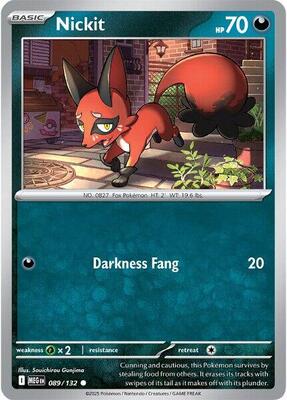 Preview image for the Nickit single card  for the collectable card game Pokemon.